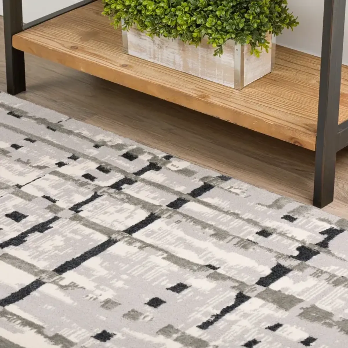 Karma 5 x 8 Abstract Gray Area Rug