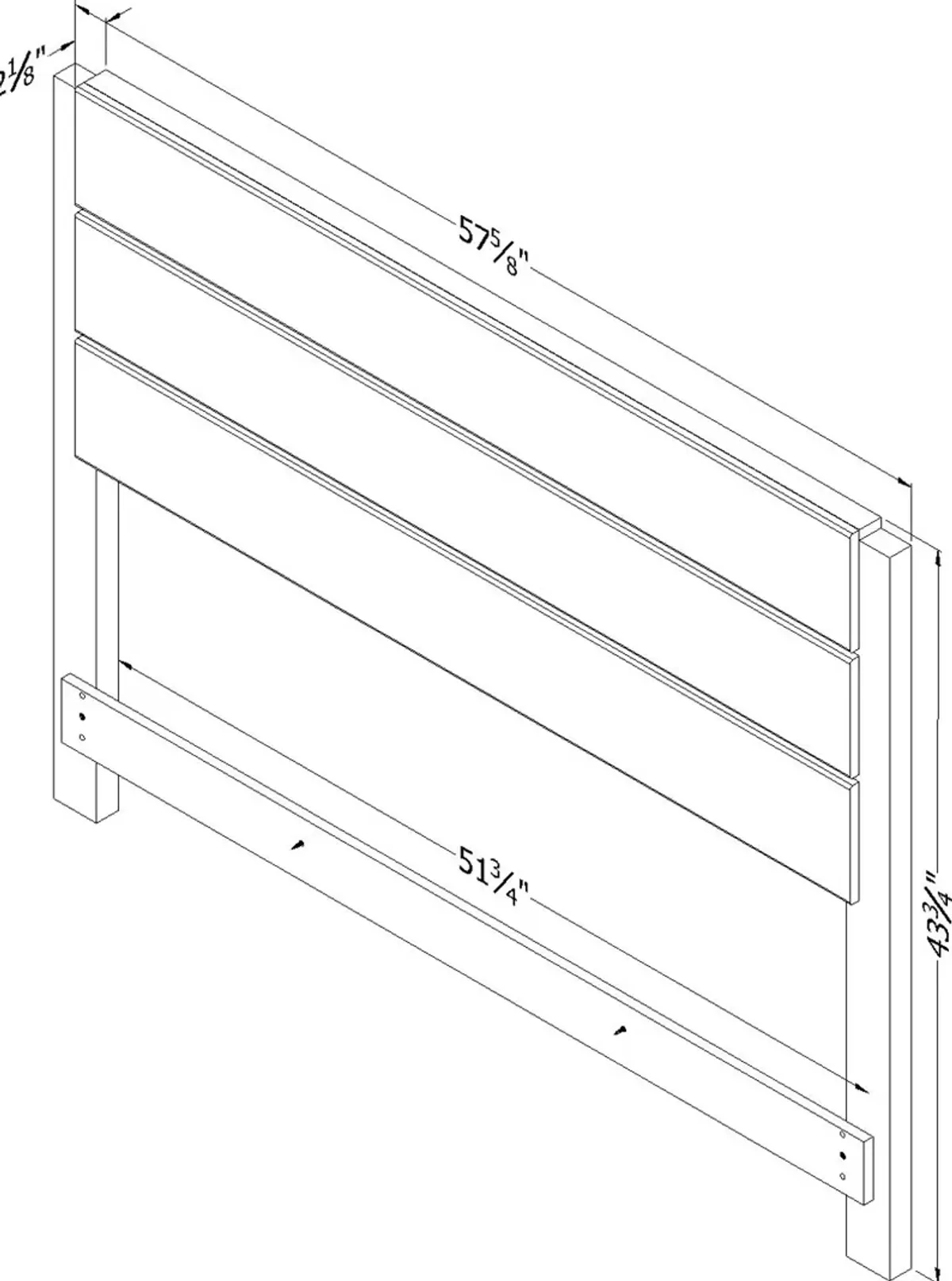 Contemporary White and Elm Full Headboard - South Shore