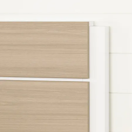Contemporary White and Elm Full Headboard - South Shore