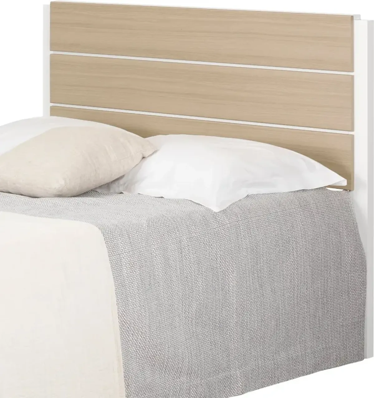 Contemporary White and Elm Full Headboard - South Shore