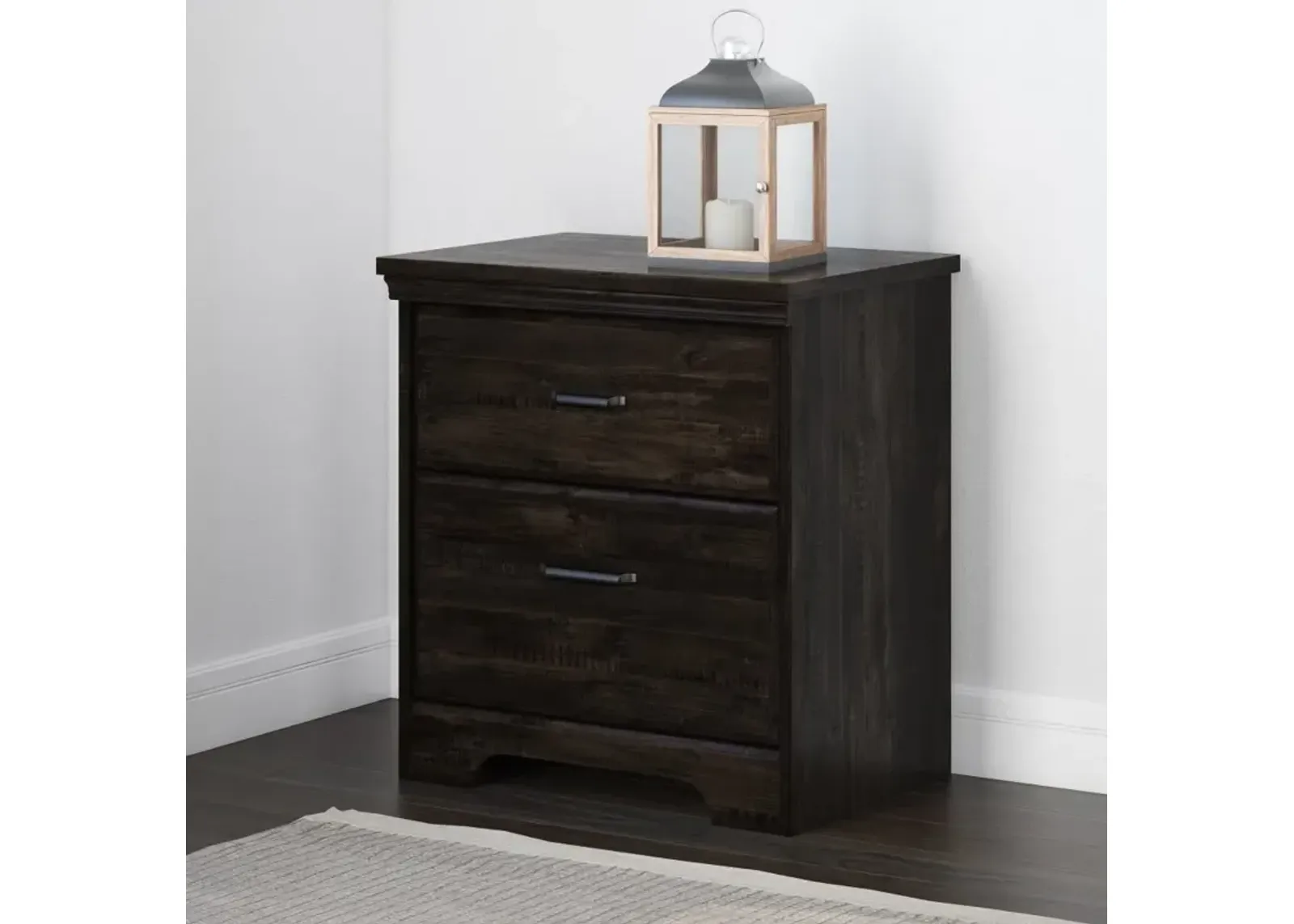 Versa Classic Rubbed Black Nightstand - South Shore