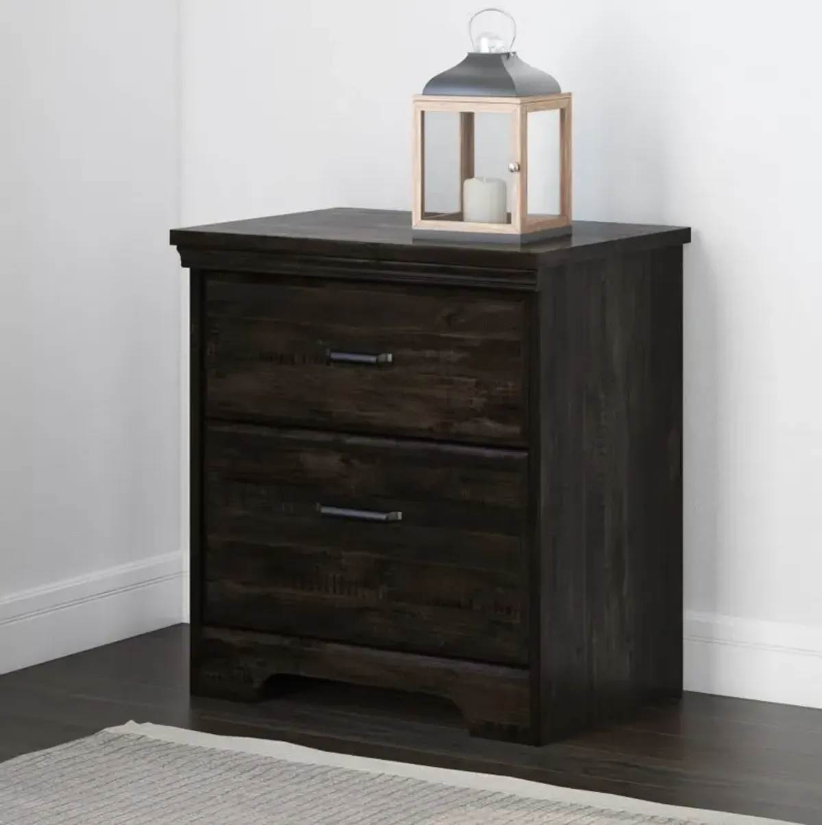 Versa Classic Rubbed Black Nightstand - South Shore