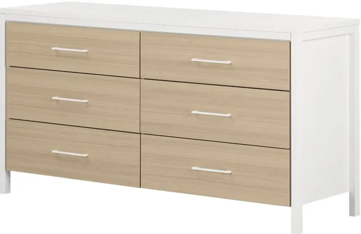 Contemporary Soft Elm & White Dresser - South Shore