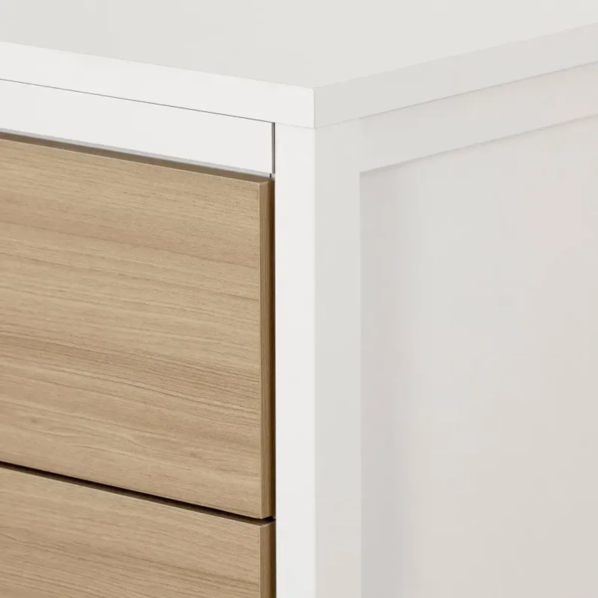 Contemporary Soft Elm & White Dresser - South Shore