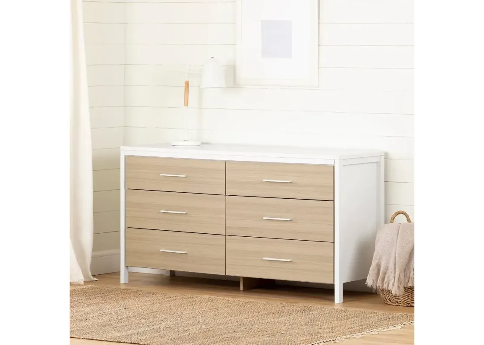 Contemporary Soft Elm & White Dresser - South Shore