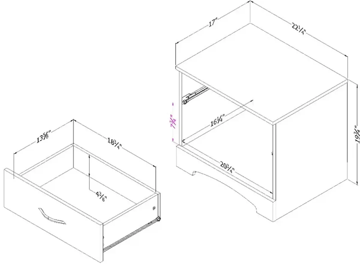 Step One Weathered Oak 1-Drawer Nightstand - South Shore