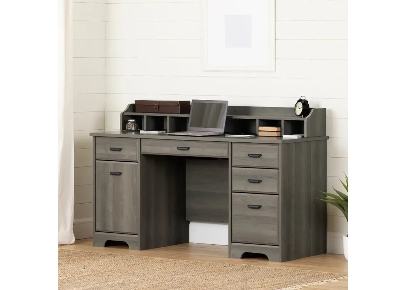 Versa Gray Maple Computer Desk - South Shore