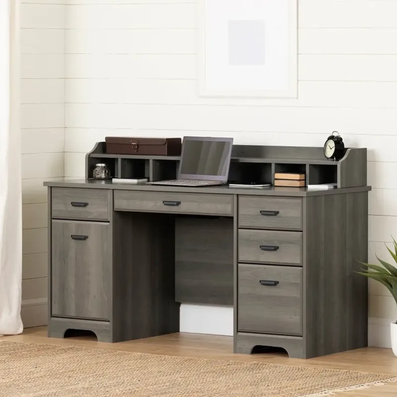 Versa Gray Maple Computer Desk - South Shore