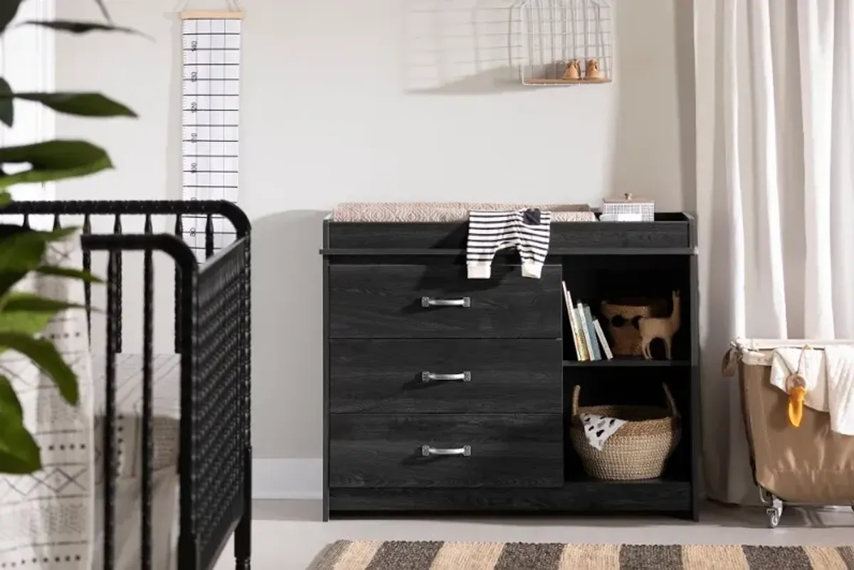 Tassio Farmhouse Gray Oak Changing Table - South Shore