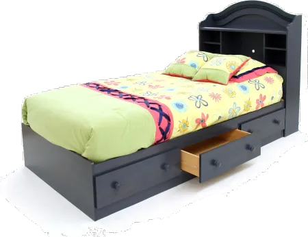 Summer BreezeClassic Cottage Blue Twin Storage Bed - South Shore