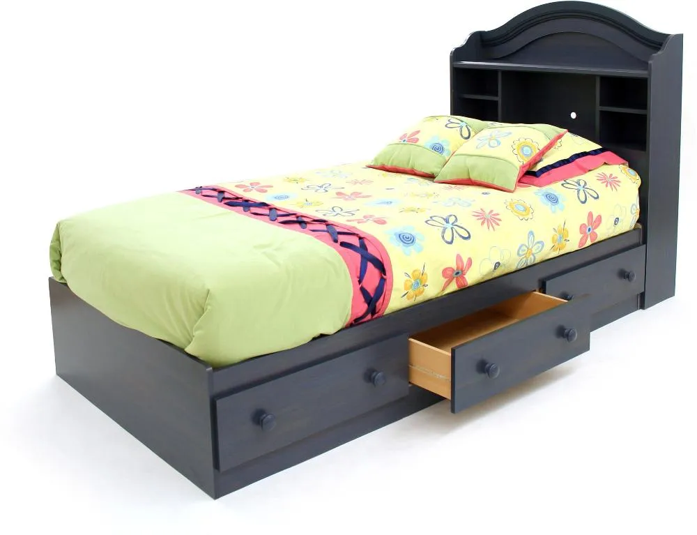 Summer BreezeClassic Cottage Blue Twin Storage Bed - South Shore