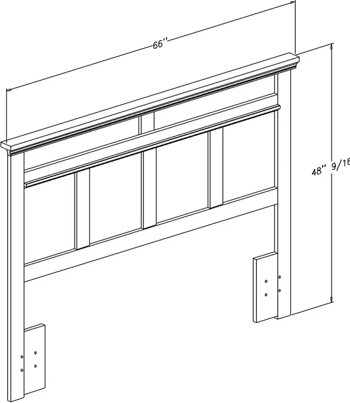 Versa Rubbed Black Full/Queen Headboard - South Shore