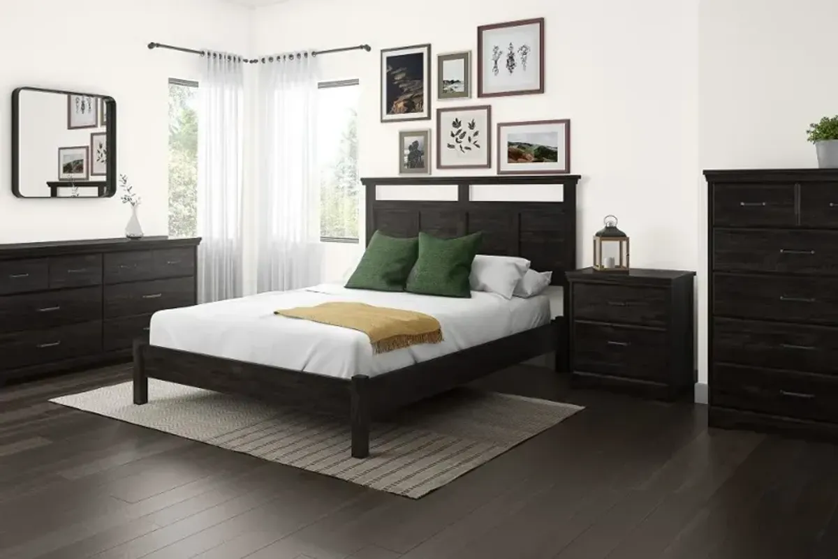 Versa Rubbed Black Full/Queen Headboard - South Shore