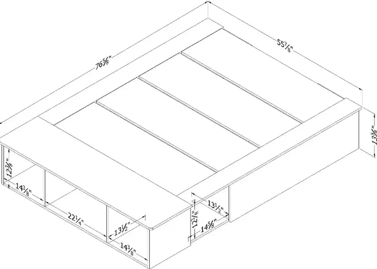 Vito Pure White Storage Bed - South Shore