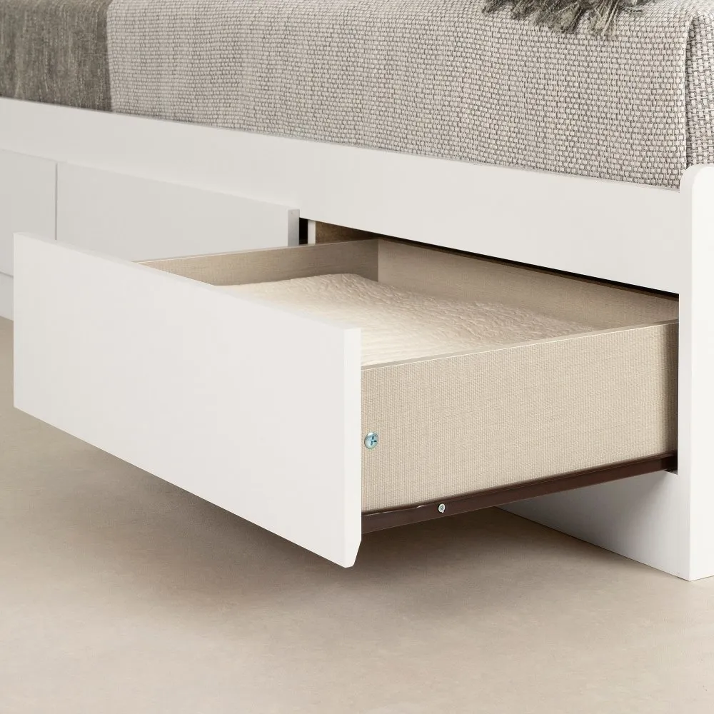 Munich Contemporary White Twin Mates Storage Bed - South Shore