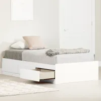 Munich Contemporary White Twin Mates Storage Bed - South Shore
