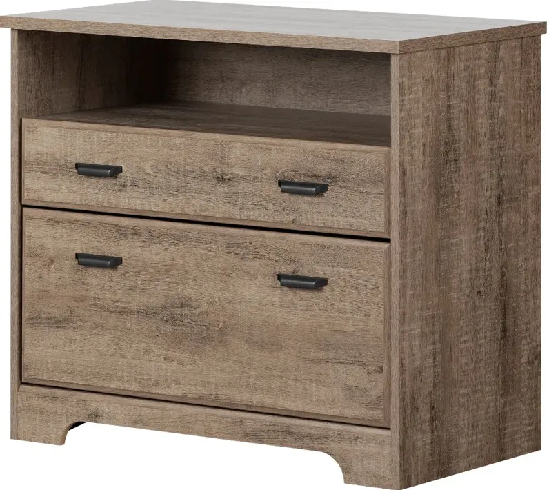 Versa Weathered Oak 2-Drawer File Cabinet - South Shore