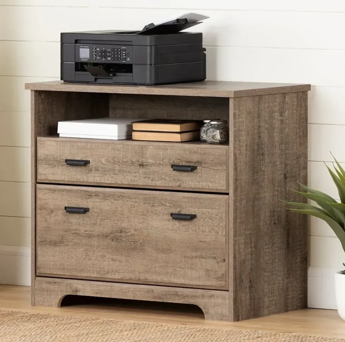 Versa Weathered Oak 2-Drawer File Cabinet - South Shore