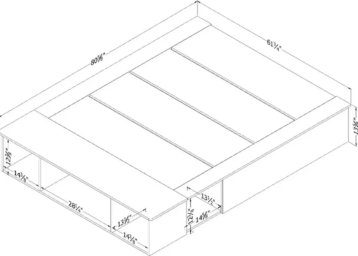 Vito Pure White Storage Bed - South Shore