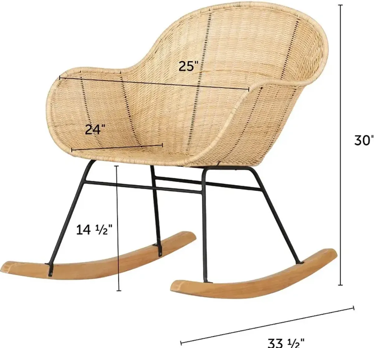 Balka Rattan Rocking Chair - South Shore