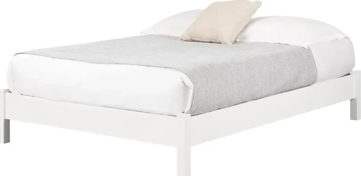 Munich Pure White Platform Bed - South Shore