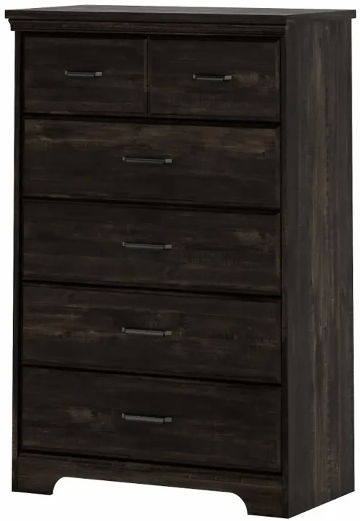 Versa Rubbed Black 5-Drawer Chest - South Shore