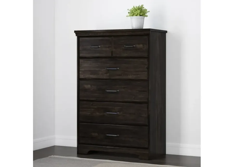 Versa Rubbed Black 5-Drawer Chest - South Shore