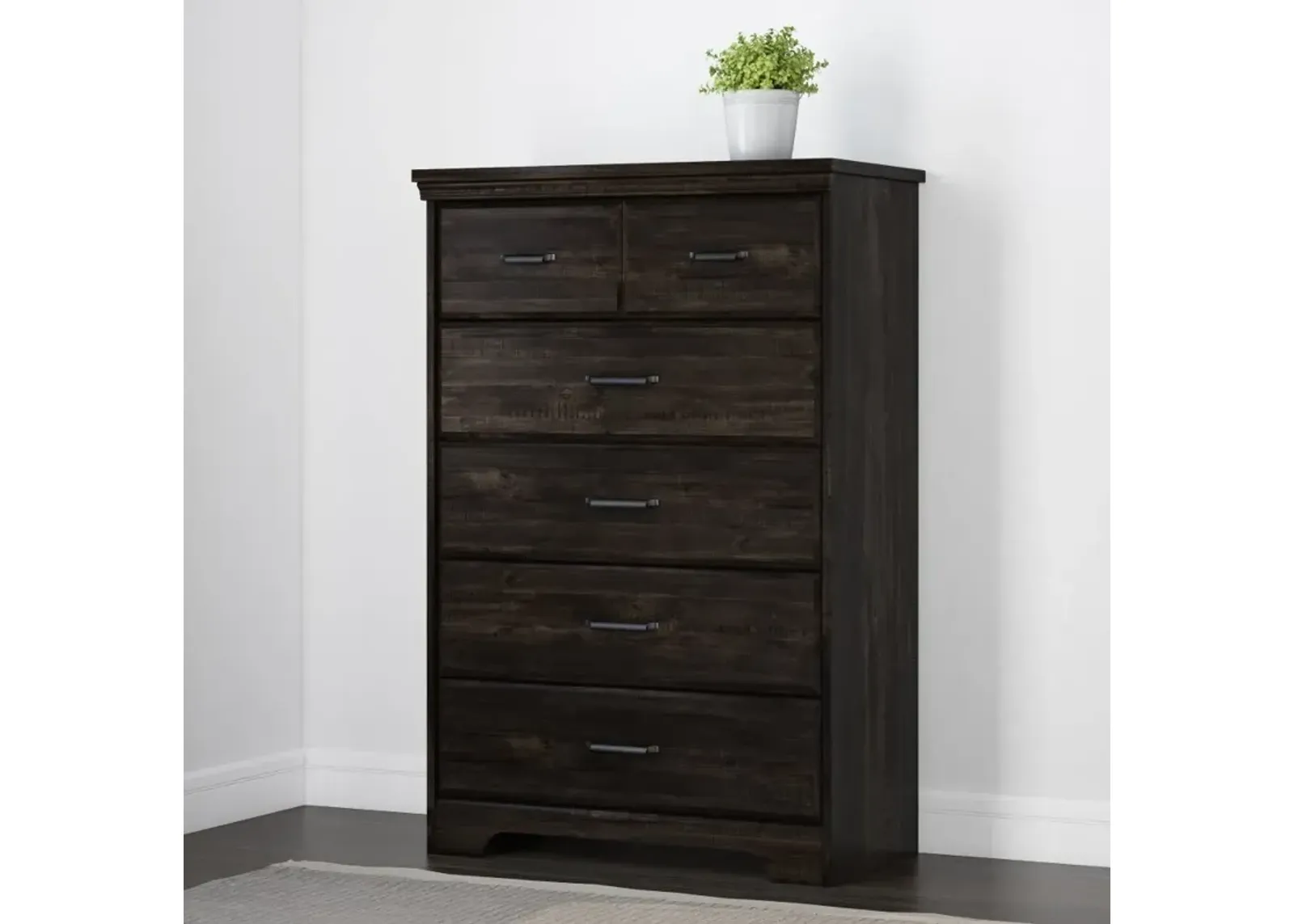 Versa Rubbed Black 5-Drawer Chest - South Shore