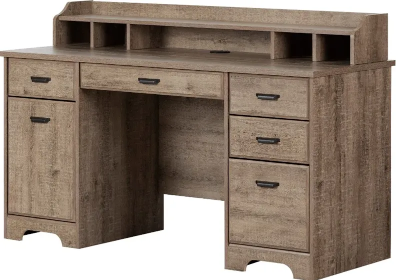 Weathered Oak Computer Desk - Versa