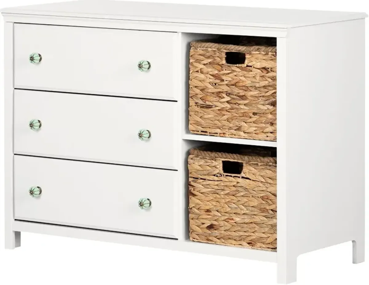 Balka Pure White 3-Drawer Dresser - South Shore