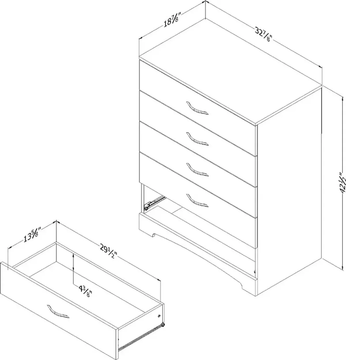 Step One Weathered Oak 5-Drawer Chest - South Shore