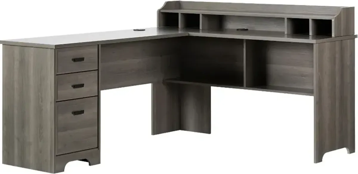 Versa Gray Maple L-Shaped Desk - South Shore