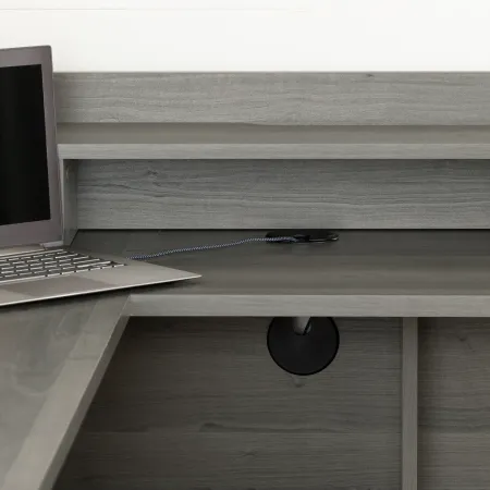 Versa Gray Maple L-Shaped Desk - South Shore