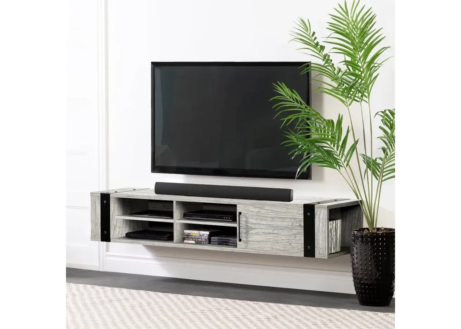 Munich Seaside Pine 68" Hanging TV Stand - South Shore