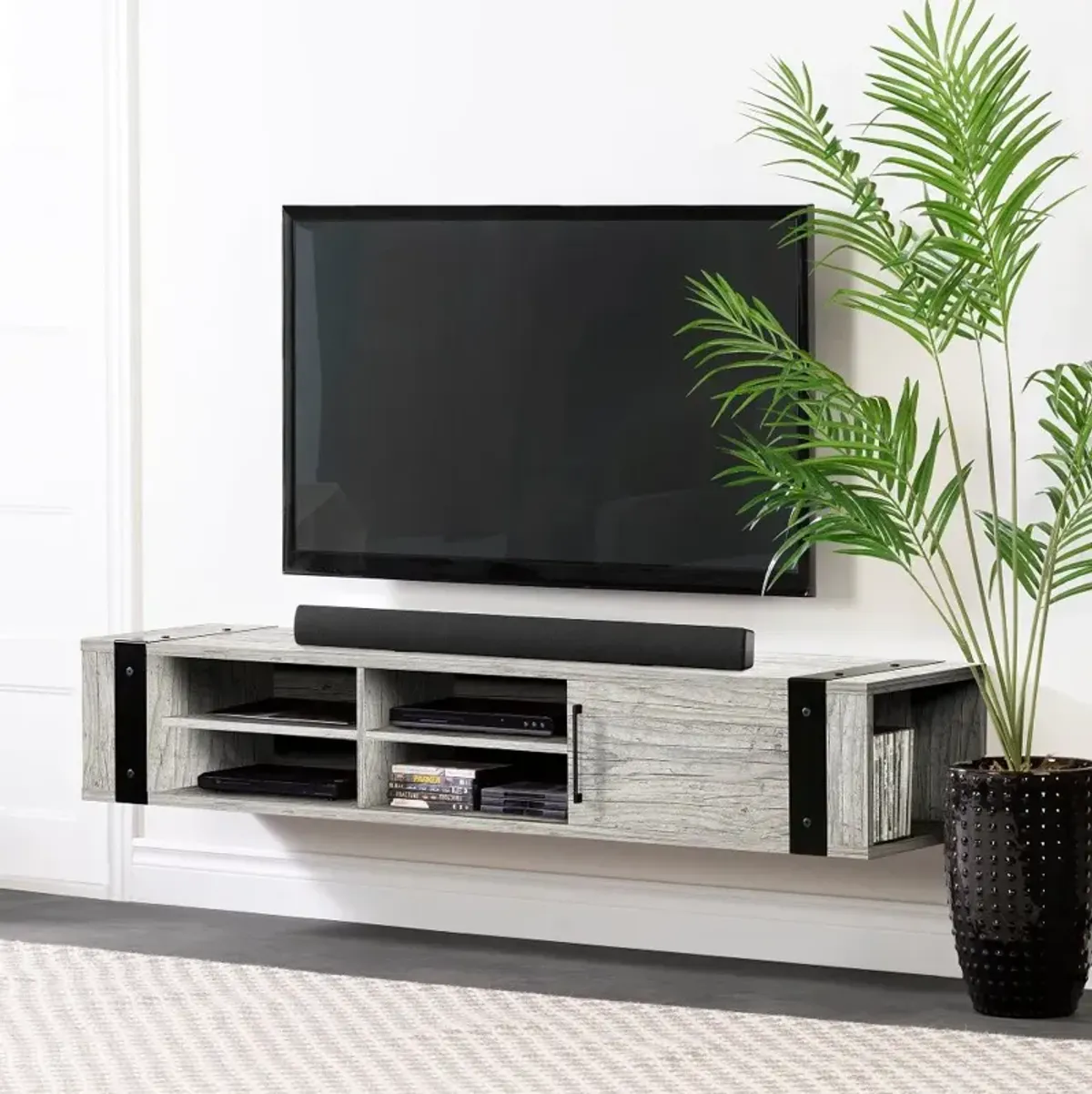 Munich Seaside Pine 68" Hanging TV Stand - South Shore