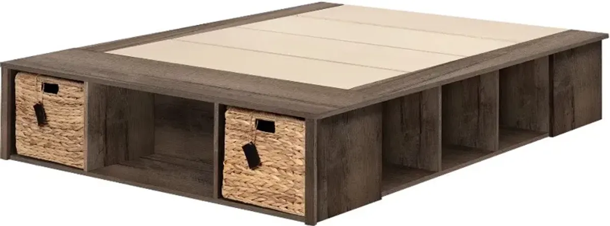 Avilla Fall Oak Storage Bed - South Shore