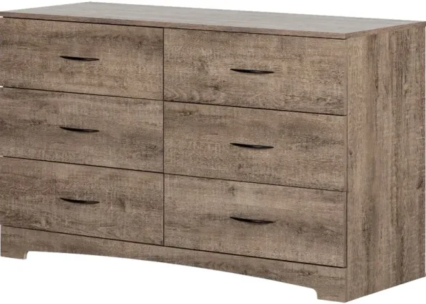 Step One Weathered Oak 6-Drawer Dresser - South Shore