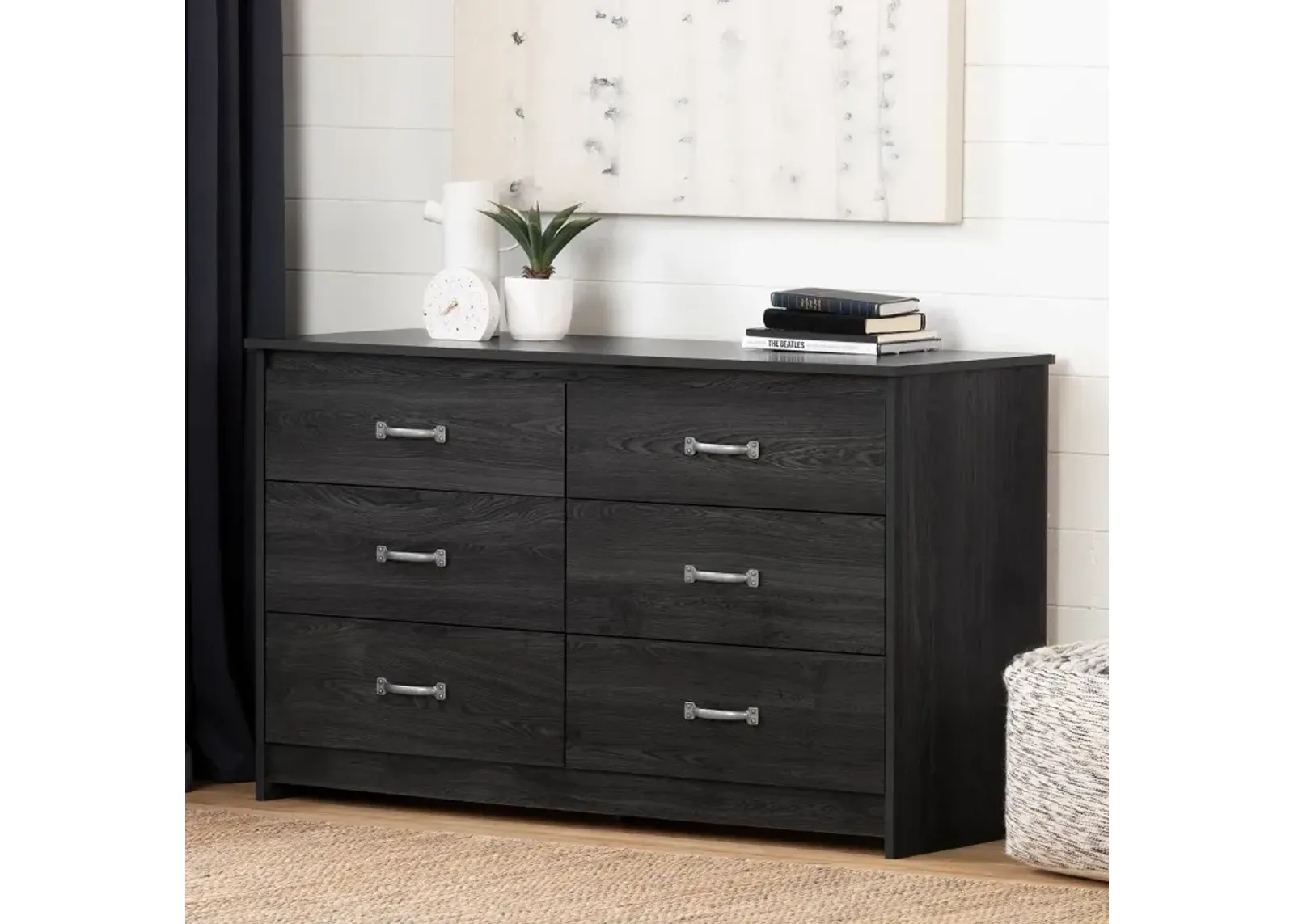 Tassio Gray Oak 6-Drawer Dresser