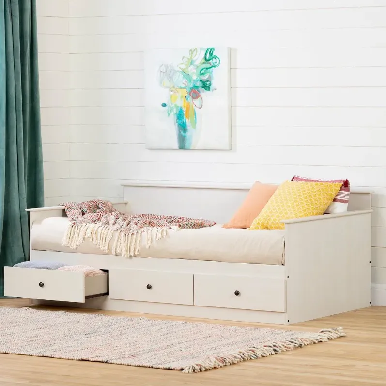 Plenny White Wash Daybed with Storage - South Shore