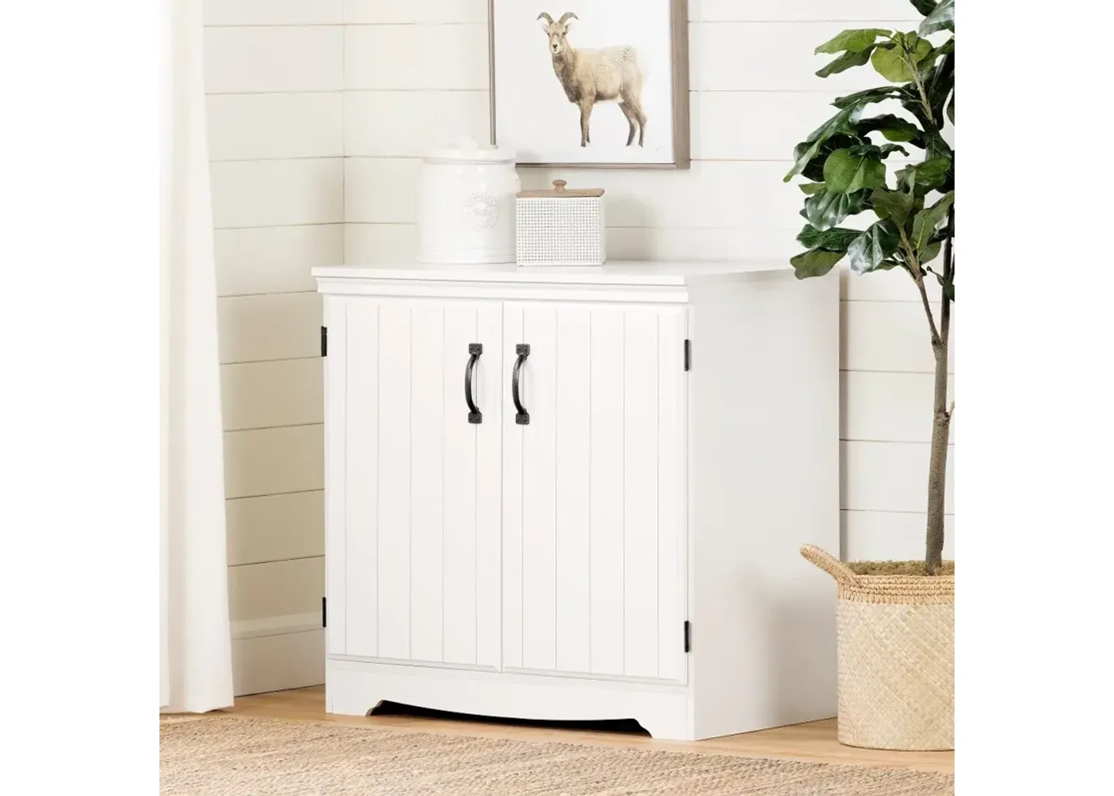 Farnel Pure White 2-Door Storage Cabinet - South Shore