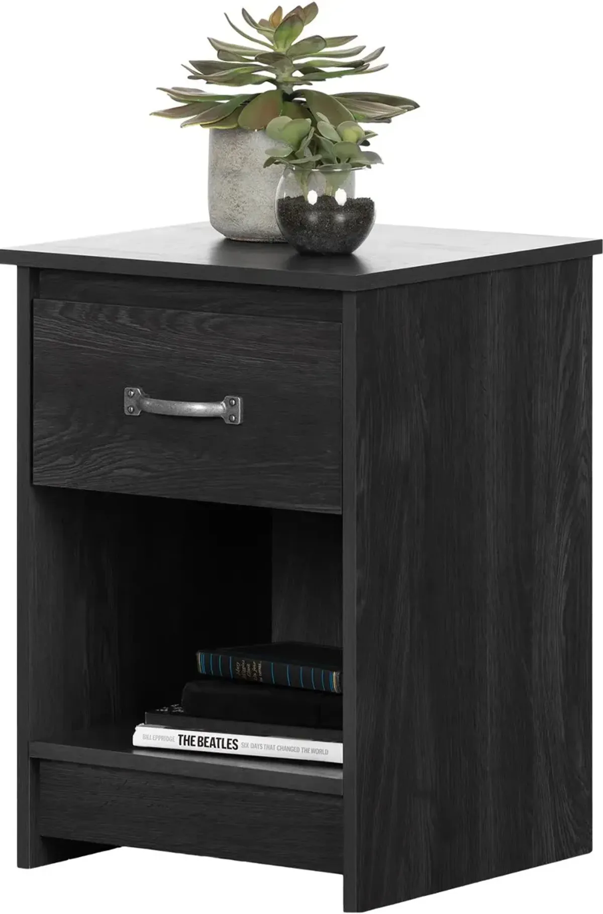 Tassio Gray Oak 1-Drawer Nightstand - South Shore