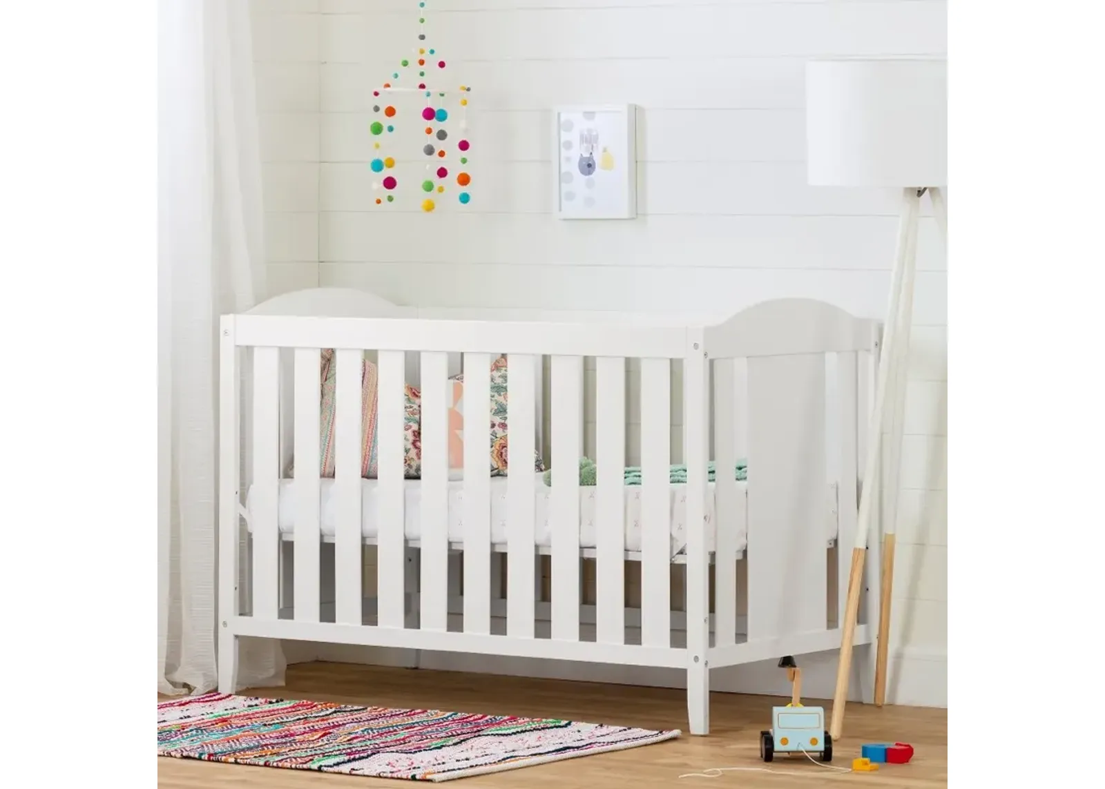 Reevo White 3-in-1 Convertible Crib - South Shore