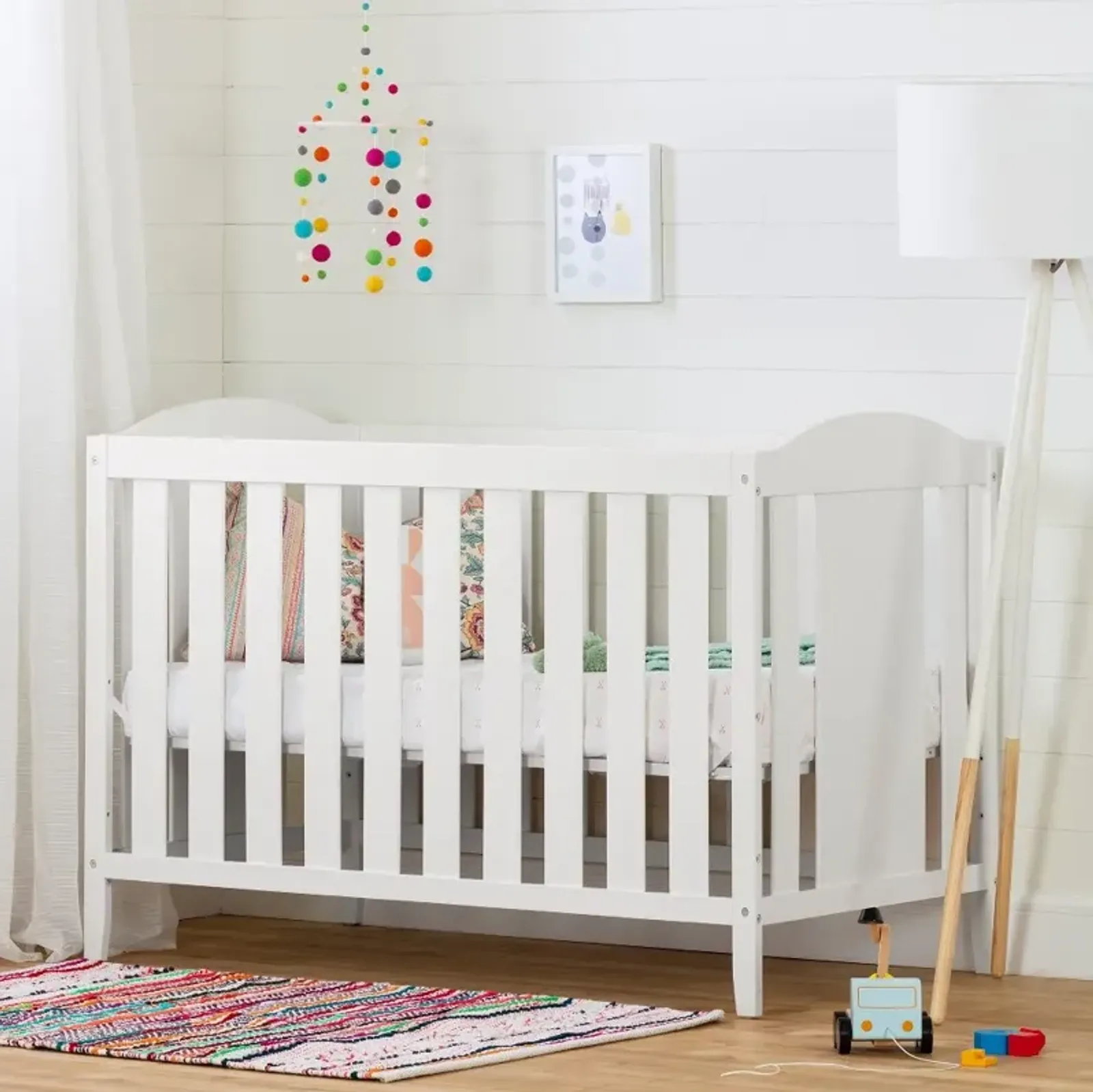 Reevo White 3-in-1 Convertible Crib - South Shore