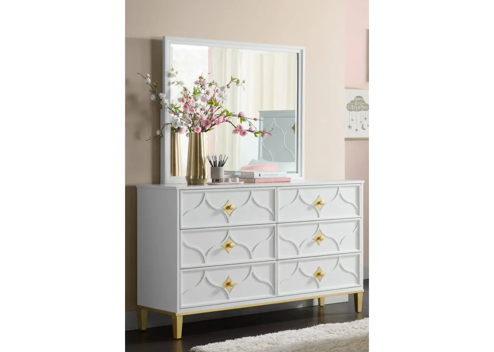 Emma White and Gold Dresser