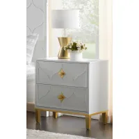 Emma White and Gold Nightstand
