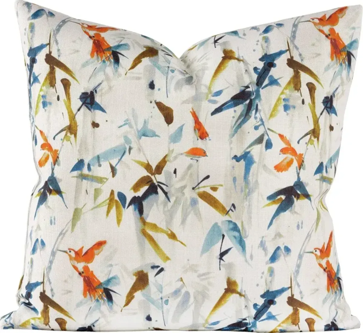 Multi Color Hummingbird Summer 20 Inch Feather Throw Pillow