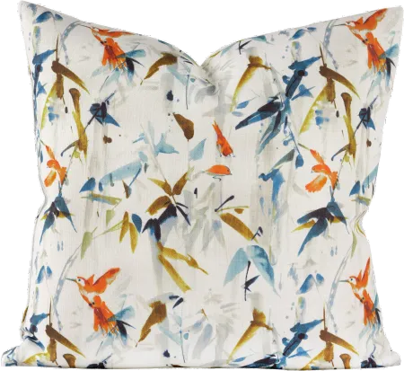 Multi Color Hummingbird Summer 20 Inch Feather Throw Pillow