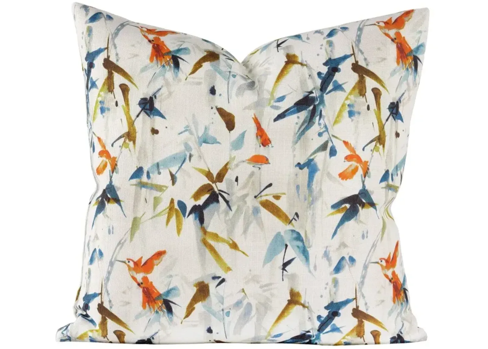 Multi Color Hummingbird Summer 20 Inch Feather Throw Pillow