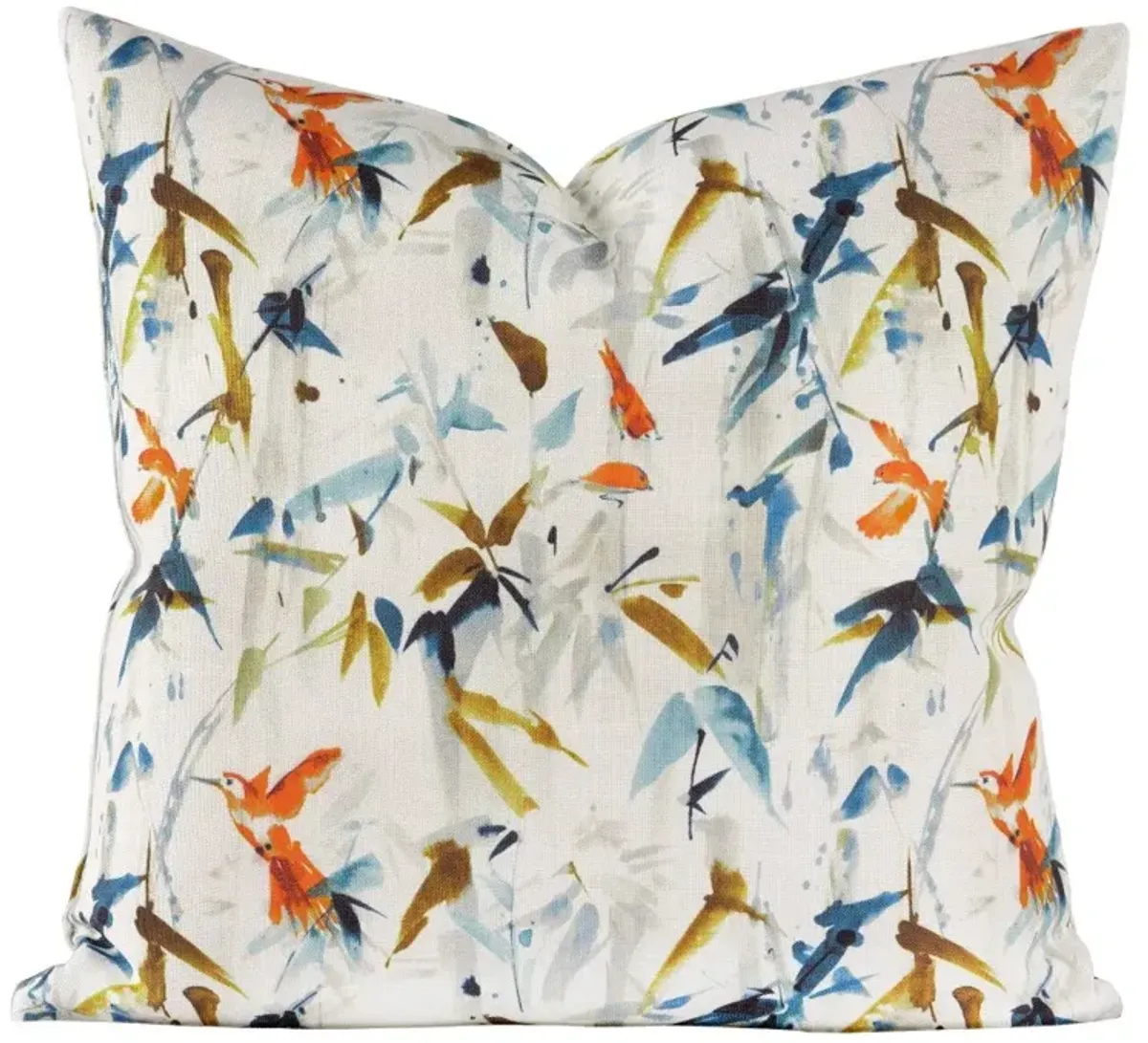 Multi Color Hummingbird Summer 20 Inch Feather Throw Pillow