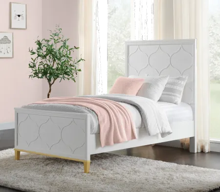 Emma White and Gold Twin Bed